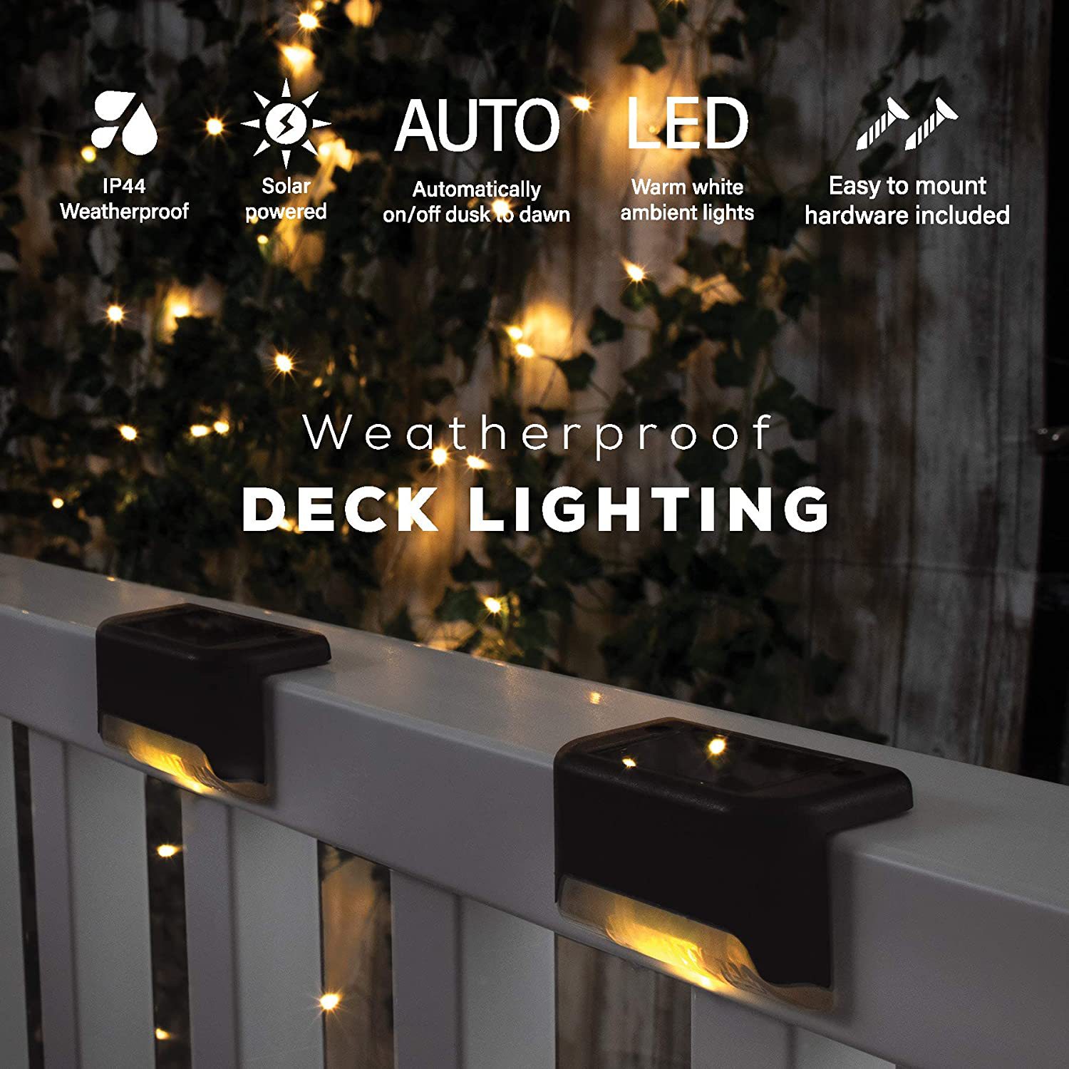 4pcs led waterproof rgb colorful solar deck lights outdoor solar step lights for decks stairs patio path yard garden decor lamp warm white details 1