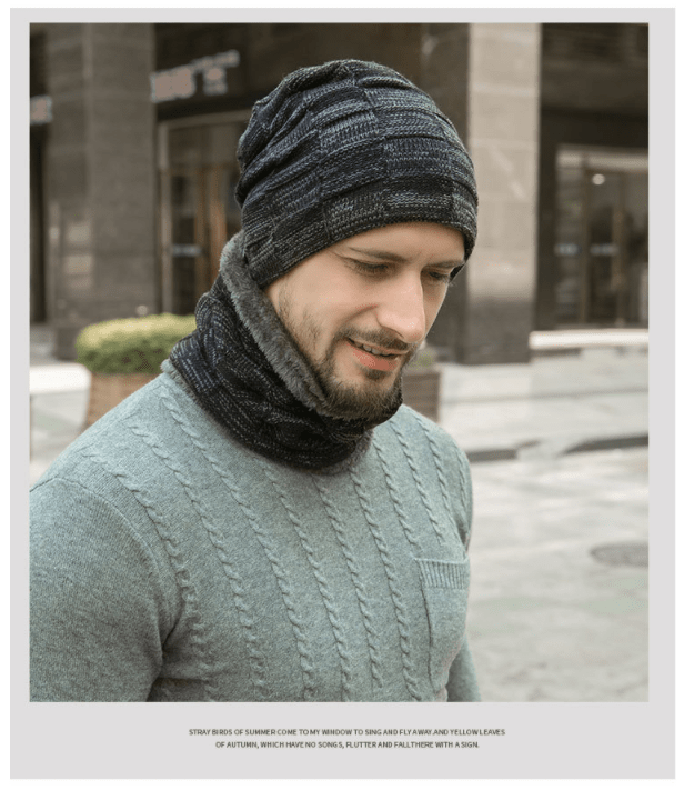 Cappello E Sciarpa Invernali Caldi Set Di Cappelli A Maglia Alla Moda Per  Uomo, Set Di