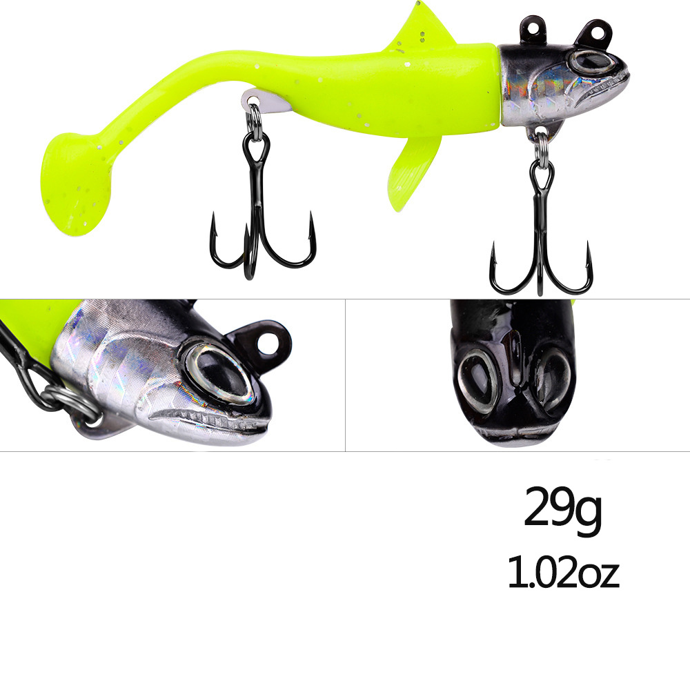 * 1pc Soft Lure Jig Bait, 13.5g-34g Trolling Jig Head Silicone Lure,  Sinking Fishing Wobbler Vivid Swimbait, Sea Fishing Accessories