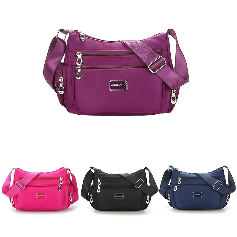 Crossbody Bags for Women, Waterproof Nylon Shoulder Bag Large Cross body  Travel Purse with Multi Pockets & Zipper