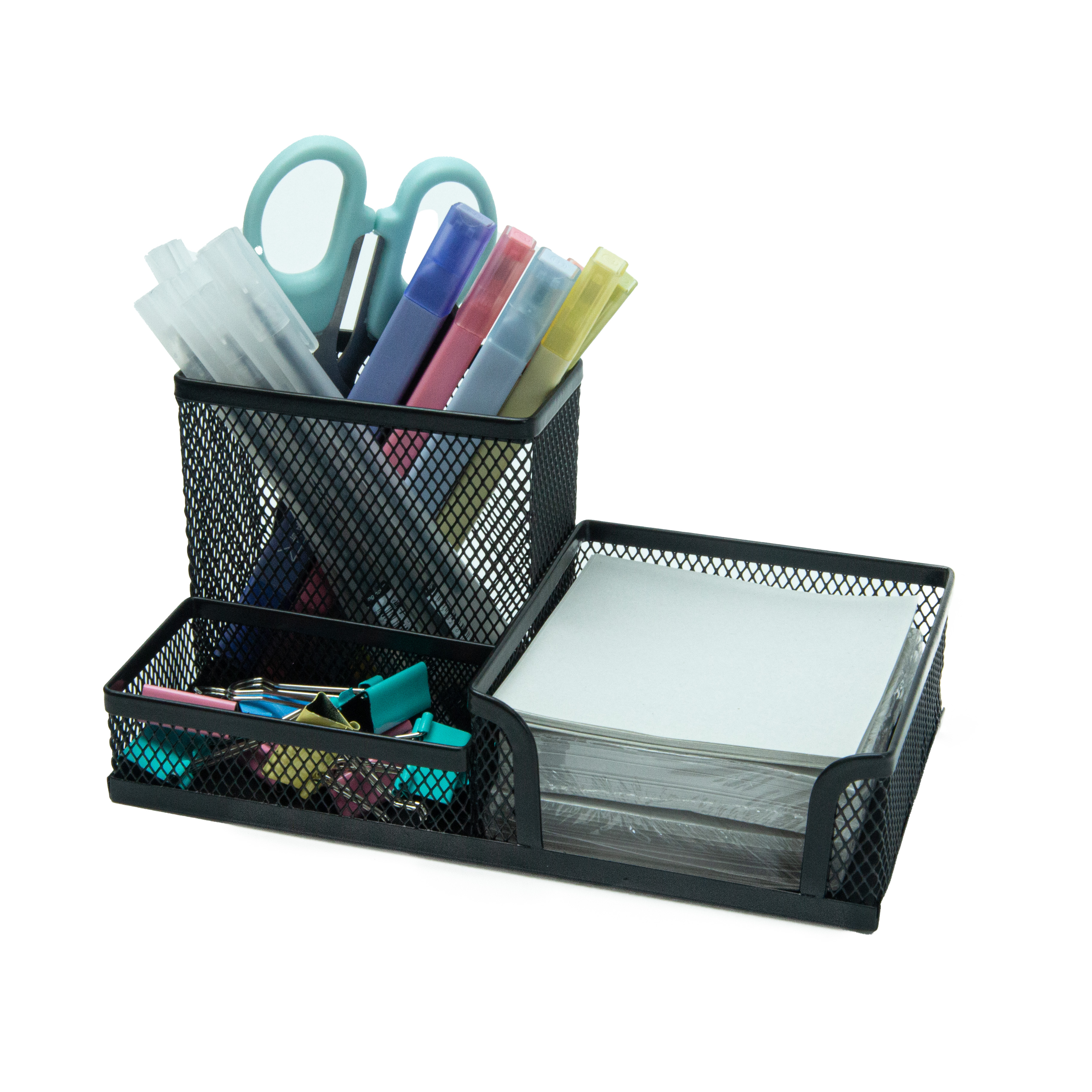 Wire Mesh Desk Organizer with Pencil Storage, Black