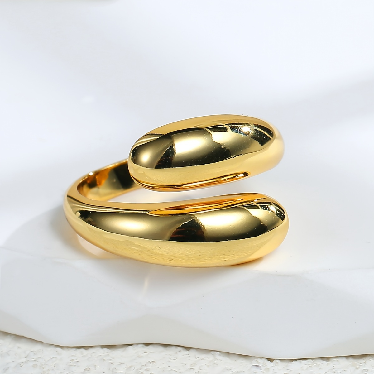 

18k Gold Plated Open Minimalist Wedding Band Jewelry Rings For Girls