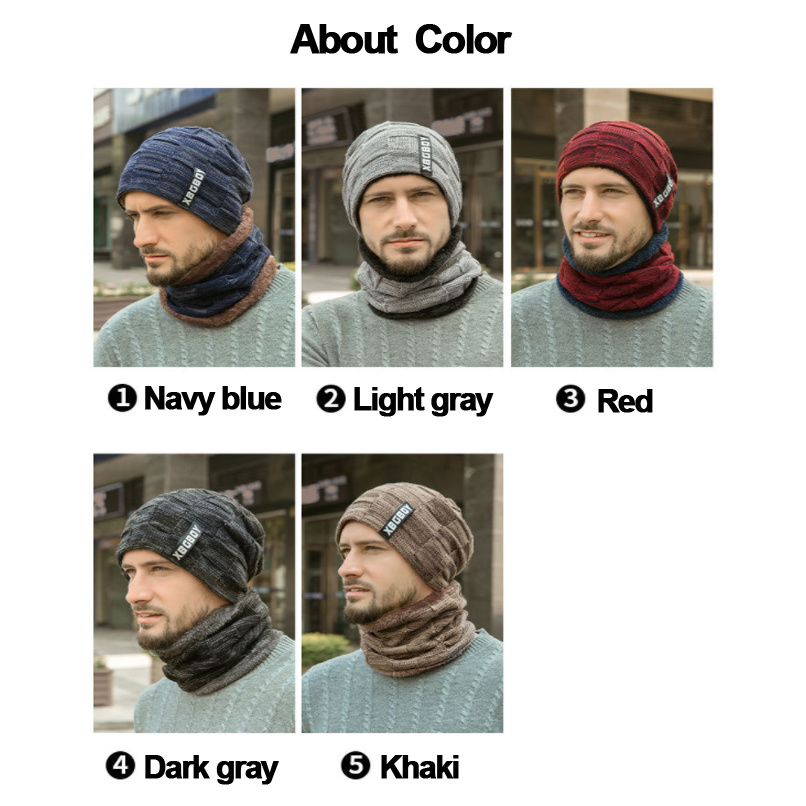 Cappello E Sciarpa Invernali Caldi Set Di Cappelli A Maglia Alla Moda Per  Uomo, Set Di