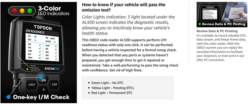Al500 Obd2 Scanner: Check Engine Light Diagnostics O2 - Temu