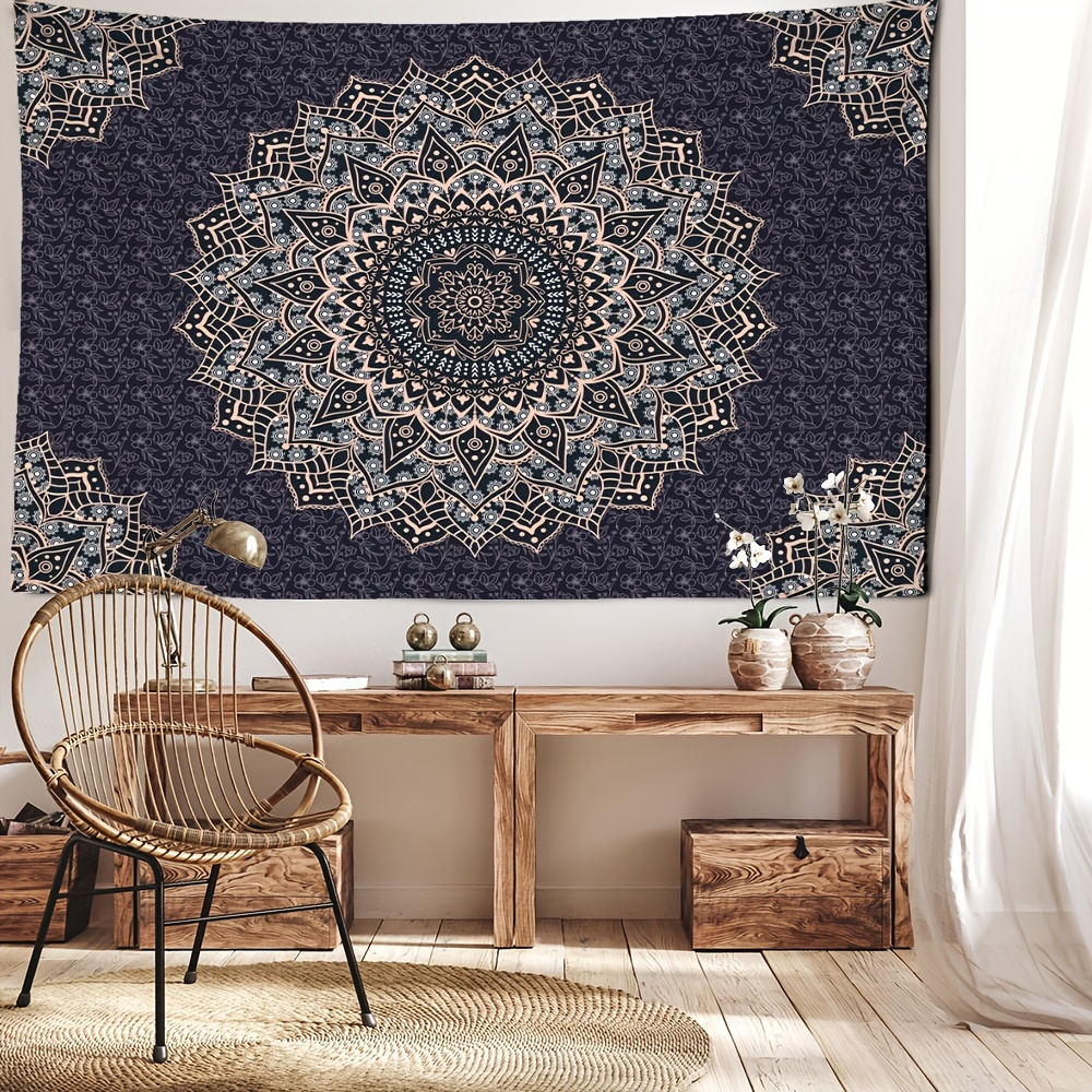 Mandala Patterned Tapestry Wall Hanging Tapestry For Living - Temu