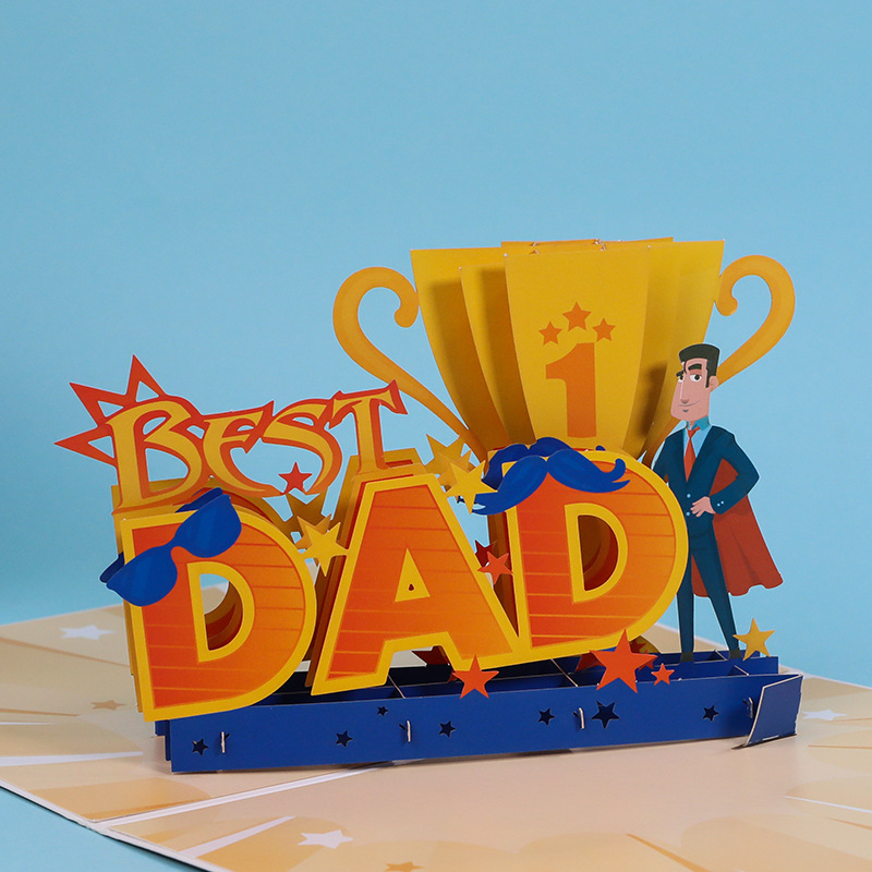 3d Pop Up Fathers Day The Best Dad Greeting Card Includes Envelope And Note Card Temu