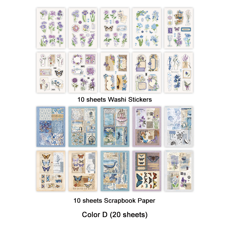 160 pezzi Adesivi Scrapbooking Bullet Journal Stickers Vintage Decorativi  per Album Regalo Biglietti d'Auguri Calendari, Adesivi Piante Fiore Foglie  per Fai da Te Hobby Creativi (160 pezzi) : : Casa e cucina