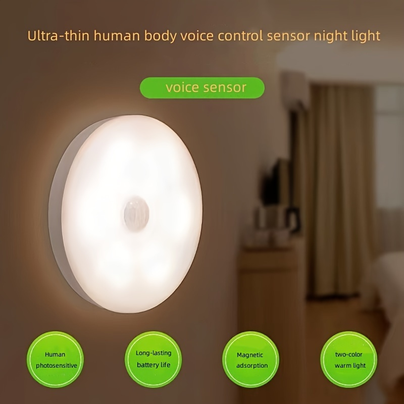 H-M-SJZ Luci di Rilevamento Umano Intelligente, Luci di Emergenza Casa, Le  Luci Ad Attivazione Vocale, Luce Notturna LED, Sistemi di Tariffazione