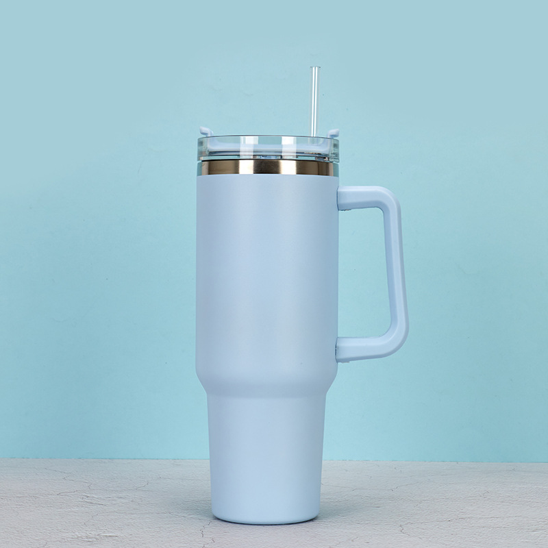 X-go 40 oz Tumbler With Handle and Straw Lid Stainless Steel Wall
