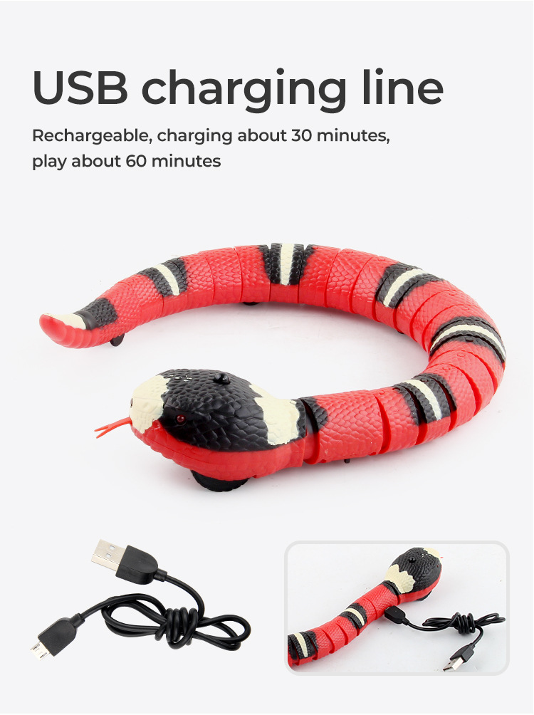 CJBIN Serpente per Gatti, Snaky Toy, Serpenti Finti, Serpente (p2a)