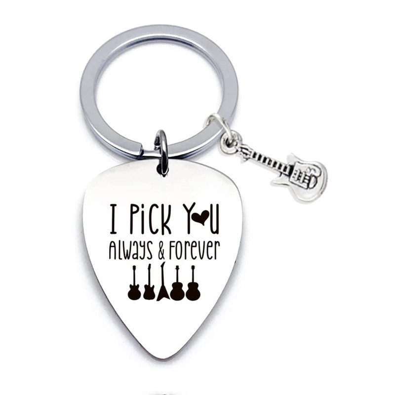 Stainless　Him　Best　Every　Women　Men　Steel　Gifts,　Pick　Love　Guitar　Pick　You　Valentines　Couples　I'd　Ideas　Anniversary　Guitar　Pick　Love　For　Time　Her　Christmas　Keychain,　Gift　Temu