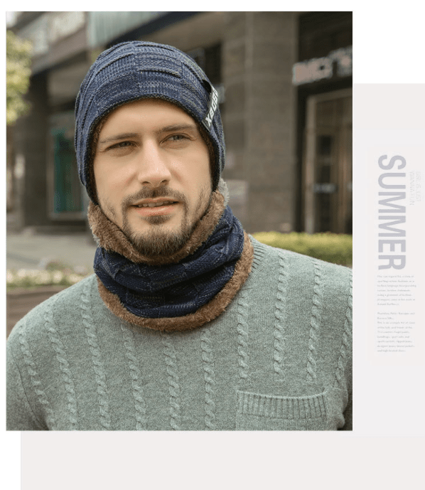 Cappello E Sciarpa Invernali Caldi Set Di Cappelli A Maglia Alla Moda Per  Uomo, Set Di