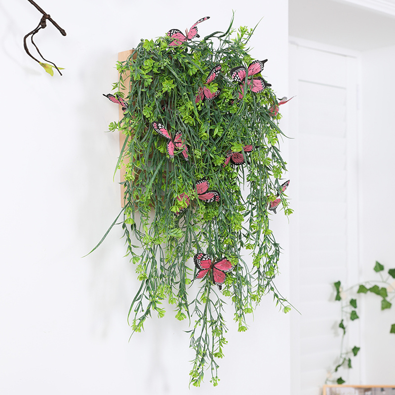Green Artificial Hanging Vine With Butterfly Artificial Ivy - Temu
