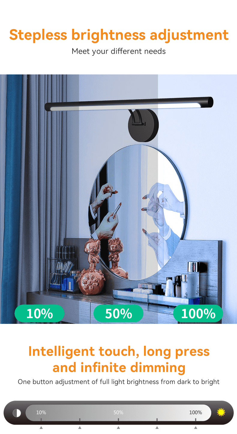 Modern Simple Led Mirror Front Light Dimmable Bathroom - Temu