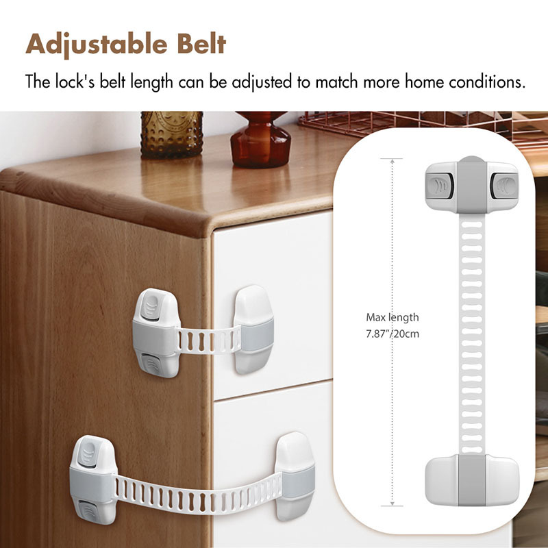 20cm 7 9inch child safety lock keep   safe with anti clamp cabinet refrigerator drawer locks details 5