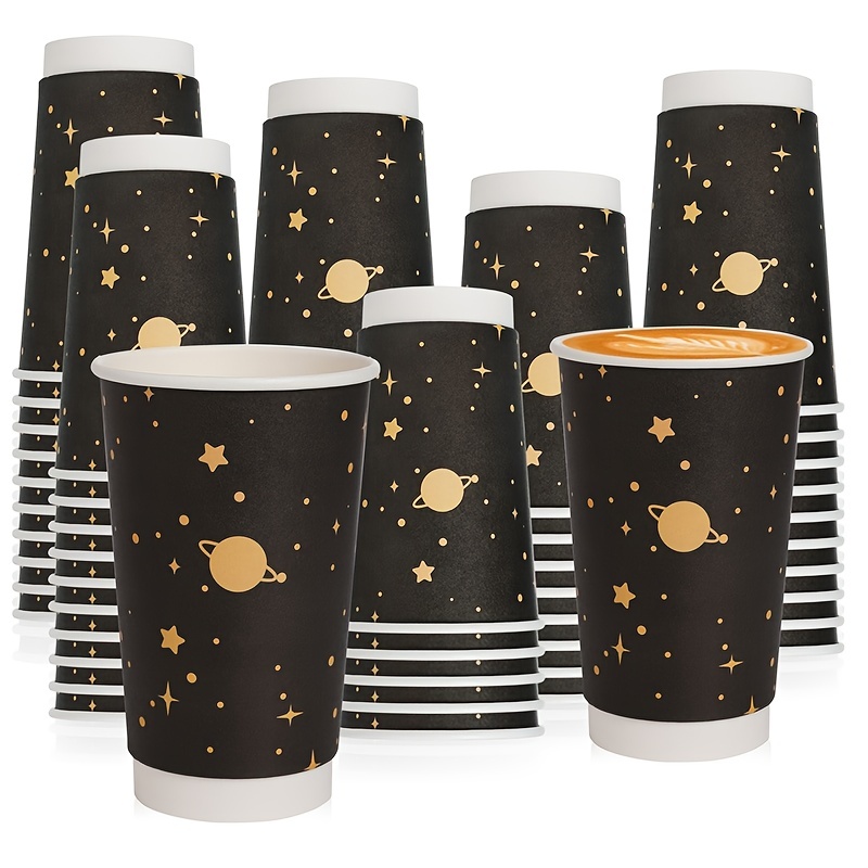 Tazas de café desechables con asas anchas y cómodas, juego de 50 tazas  duraderas de 4 onzas para café, té, cacao, jugo y más, elegantes tazas de  café