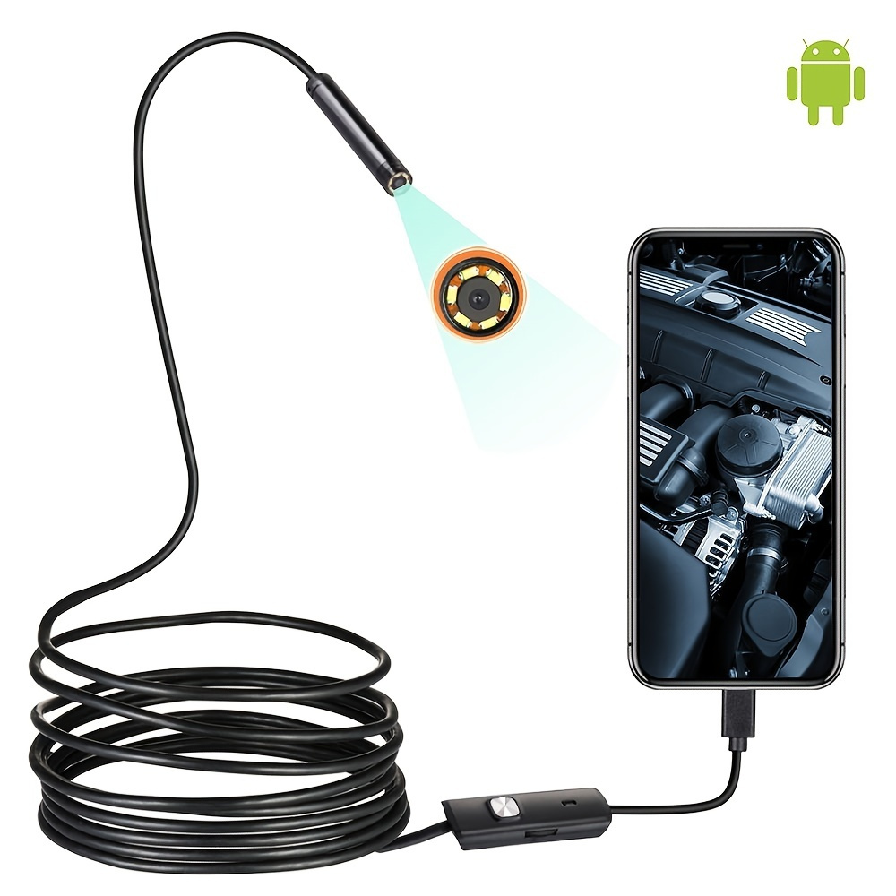

Endoscope Camera Waterproof Ip67 Adjustable Soft Hard Wire 6 Leds 7mm Automotive Endoscope Camera For Android Usb Phone Pc