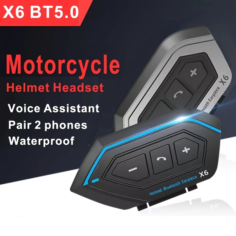 Köp X6 Motorcykel Hjälm Headset Motorcykel Interphone Bluetooth