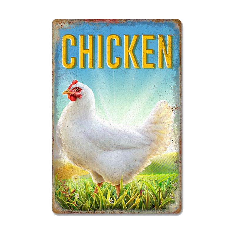 Vintage Chicken Poster Sign Rooster Hens Metal Tin Signs - Temu United ...