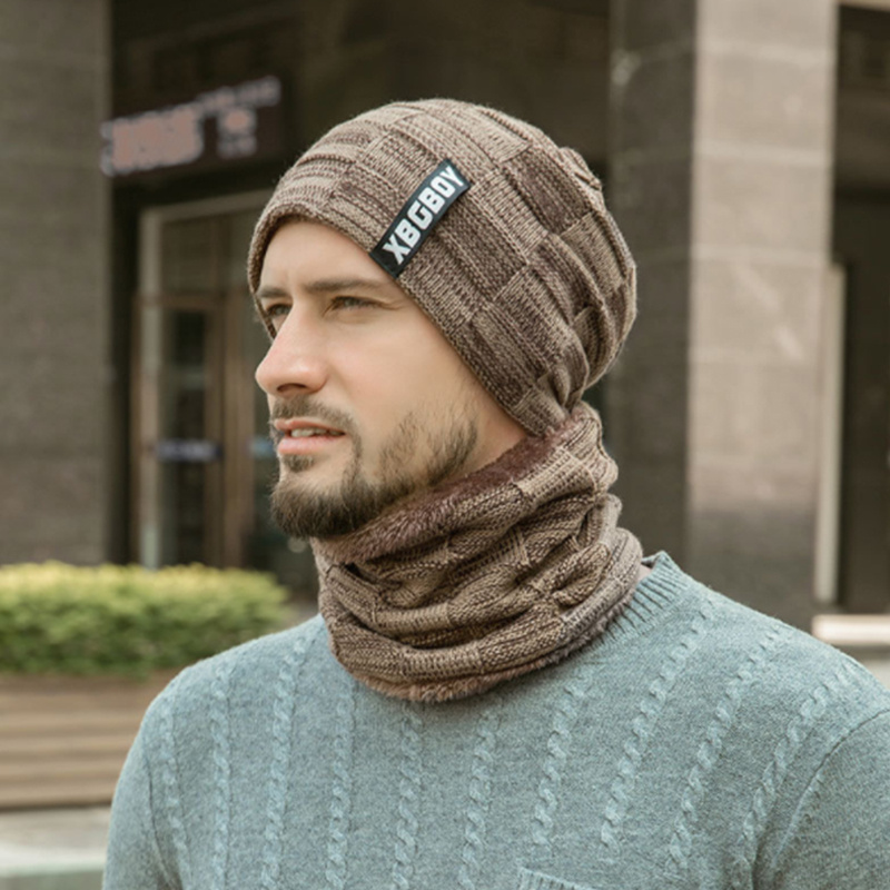 Cappello E Sciarpa Invernali Caldi Set Di Cappelli A Maglia Alla Moda Per  Uomo, Set Di