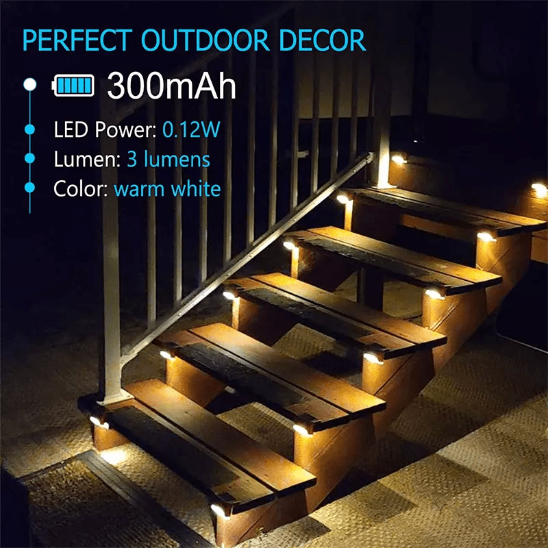 4pcs led waterproof rgb colorful solar deck lights outdoor solar step lights for decks stairs patio path yard garden decor lamp warm white details 0