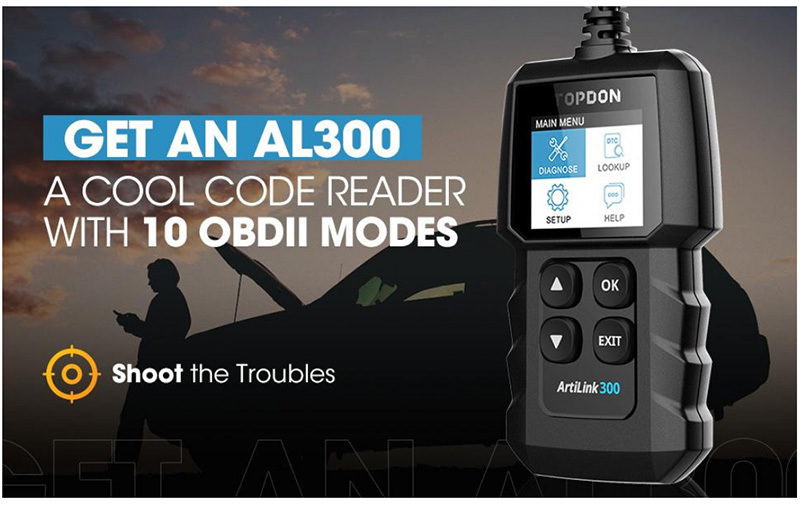 TOPDON ArtiLink 300 Automotive OBD2 Code Reader OBDII Scanner Diagnostic  Tool