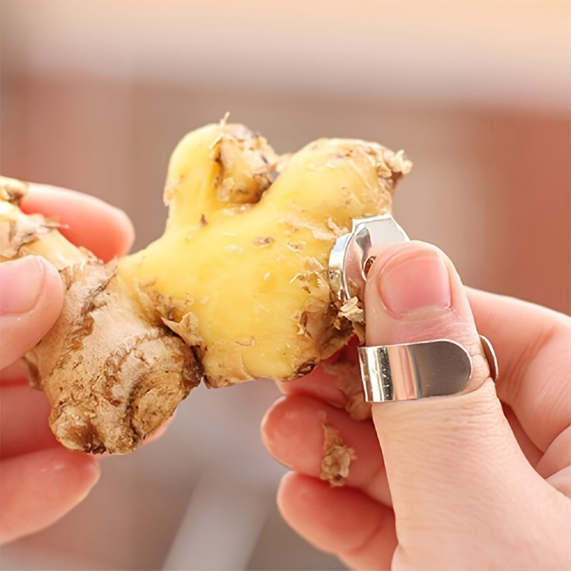 

1pc Ginger Peeler, Multifunctional Garlic Peeler, Peeler, Stainless Steel Alloy Electroplating