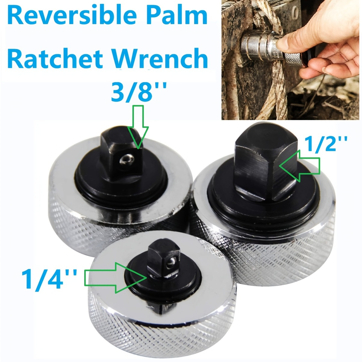 

3-piece Reversible Thumbwheel Ratchet Wrench Set - Get A Firm Grip On Your Projects With This 1/4'', 3/8'', And 1/2'' Drive Ratchet Set!