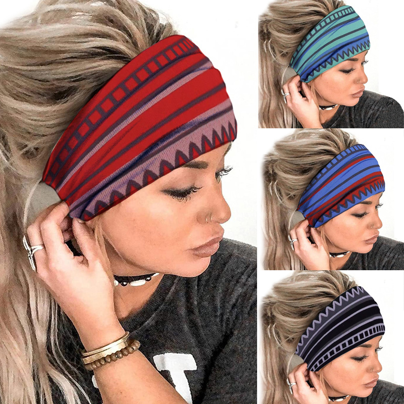 Diadema Deportiva Patrón Retro Banda Cabello Yoga - Temu