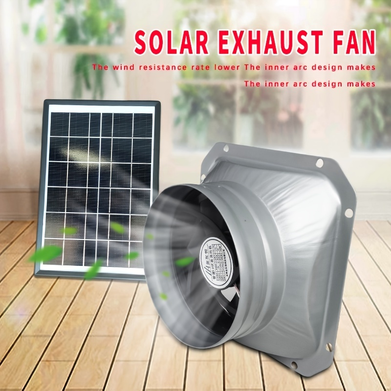 1 Set 3w Solar Panel 12v 4 Inch Round Stainless Steel Exhaust Fan