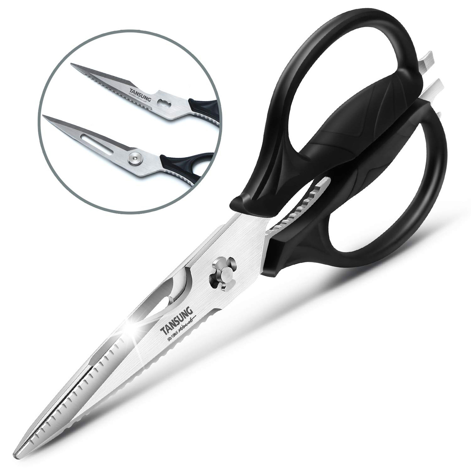 Tansung Heavy Duty Poultry Shears - Anti-rust Kitchen Scissors With Soft  Grip Handles For Easy Cutting And Cleaning - Temu