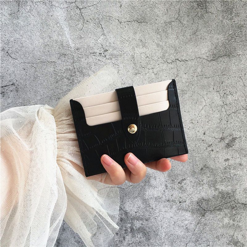 SLIM EMBOSSED CLUTCH - Black