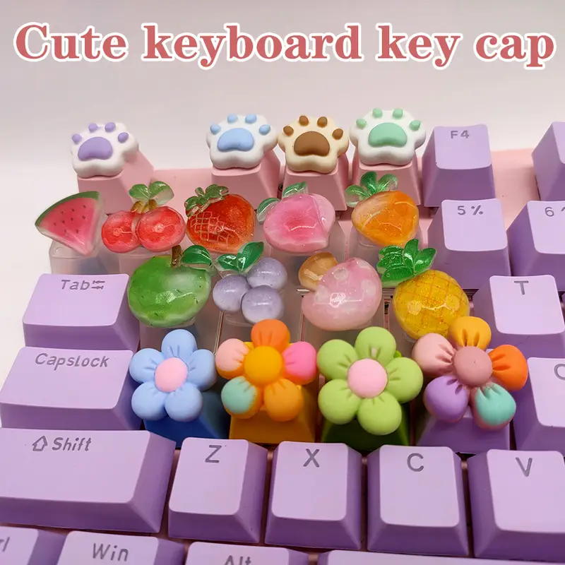 Fruits Custom Stereo Keycaps For Mechanical Keyboard Decoration Accessories  Kawaii Artisan Anime Cute PBT R4 ESC Keys - Temu France