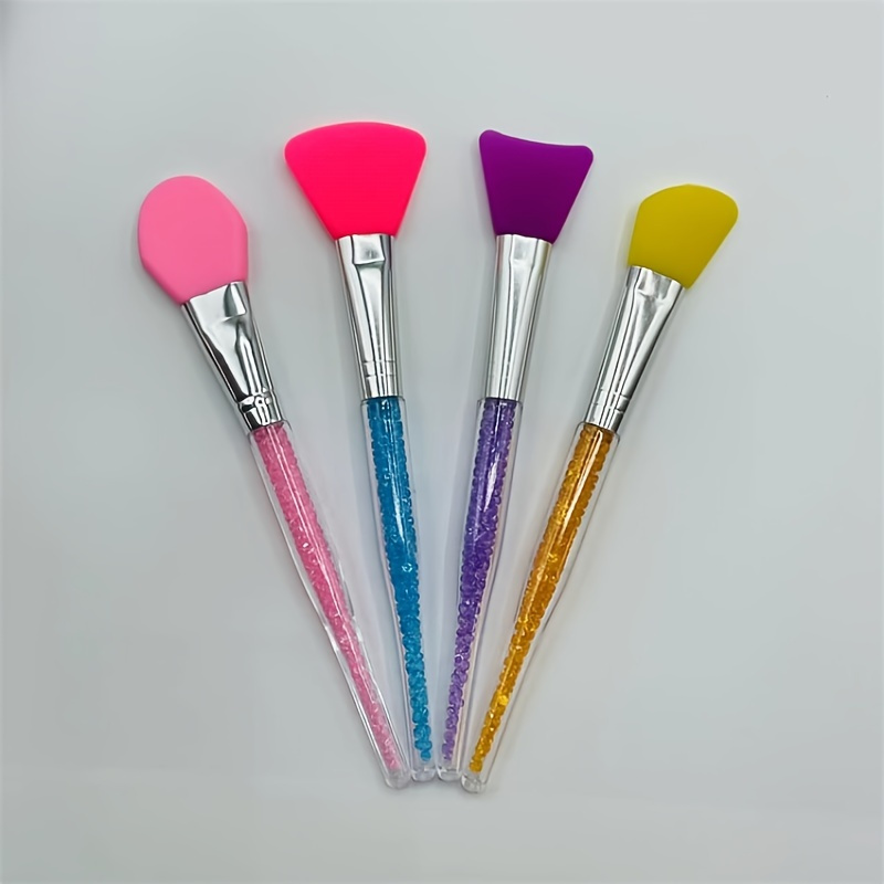 Silicone Facial Mask Brushes With Rhinestone Handle Face Care Mud Mixing Applicator Makeup Brush 0040