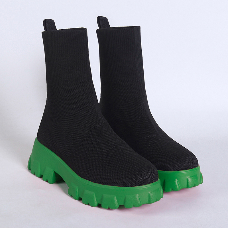2022 New Fashion Minimalist Slip Knit Boots - Temu Canada