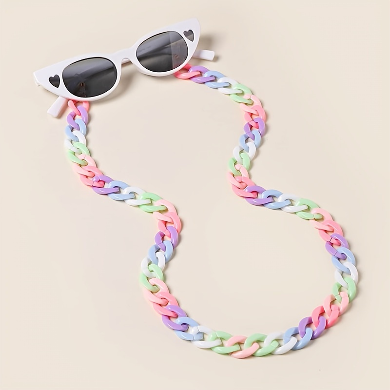 

Multicolor Acrylic Beaded Glasses Chain Vintage Style Two-tone Glasses Chain Hanging Chain Sunglasses And Glasses Lanyard