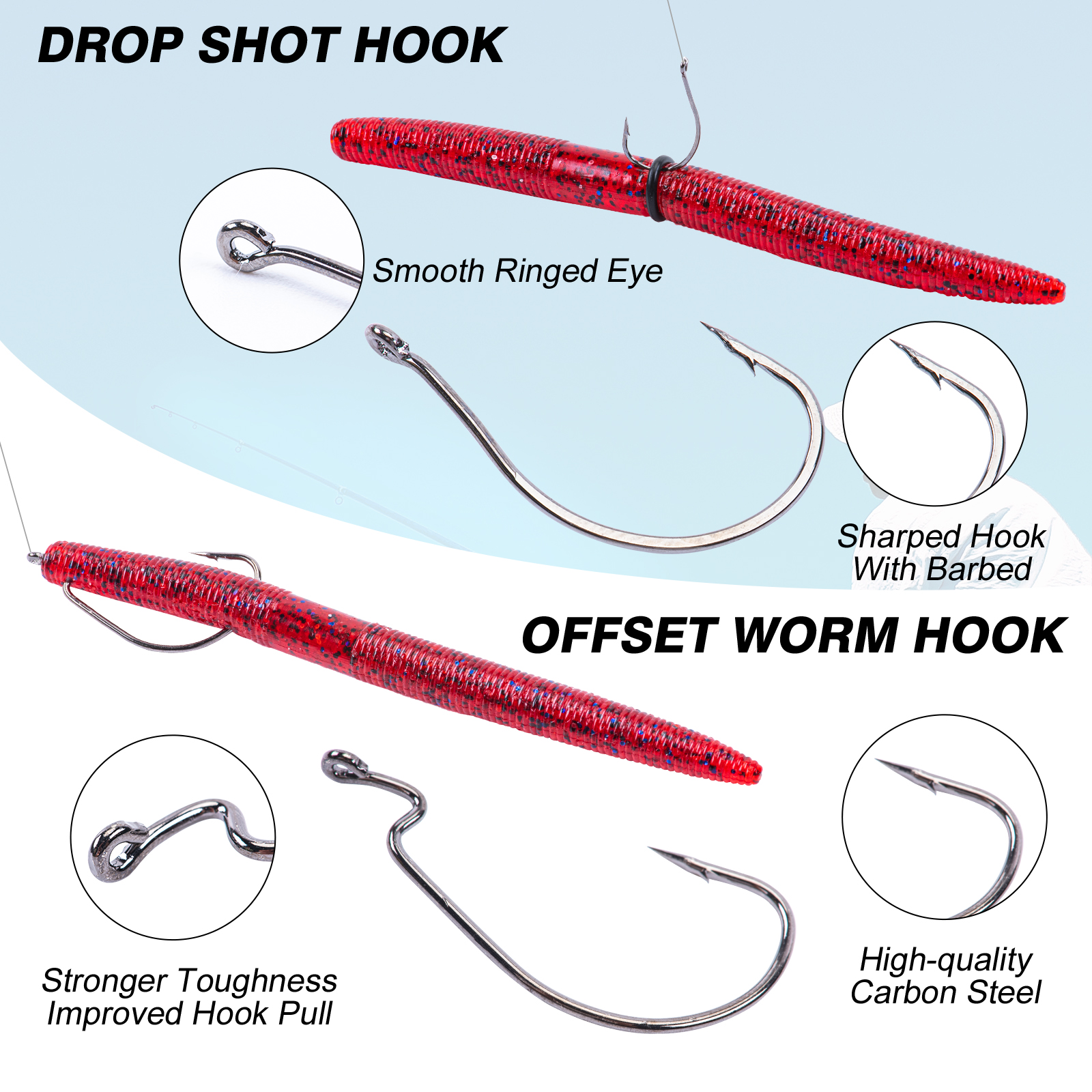 143pcs * Bass Fishing * Tool Kit - Senko Worms, O-Rings, Hooks, Beads &  Weights - Perfect for Drop Shot & Drop Shot Hooks!