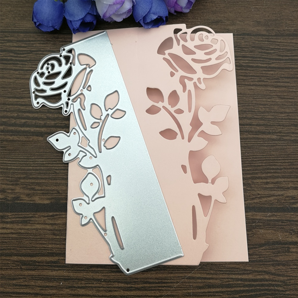 

Rose Leaves Border Metal Cutting Dies Stencils Die Cut For Diy Scrapbooking Album Paper Card Embossing, Diy Materials