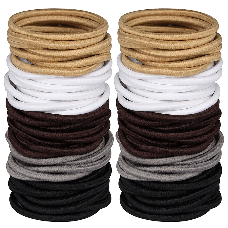 120pcs Elastic Hair Ties for Thick Curly Hair