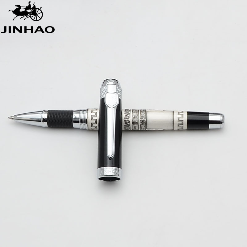 Rollerball Pen Black White, Black Silver Ballpoint Pen