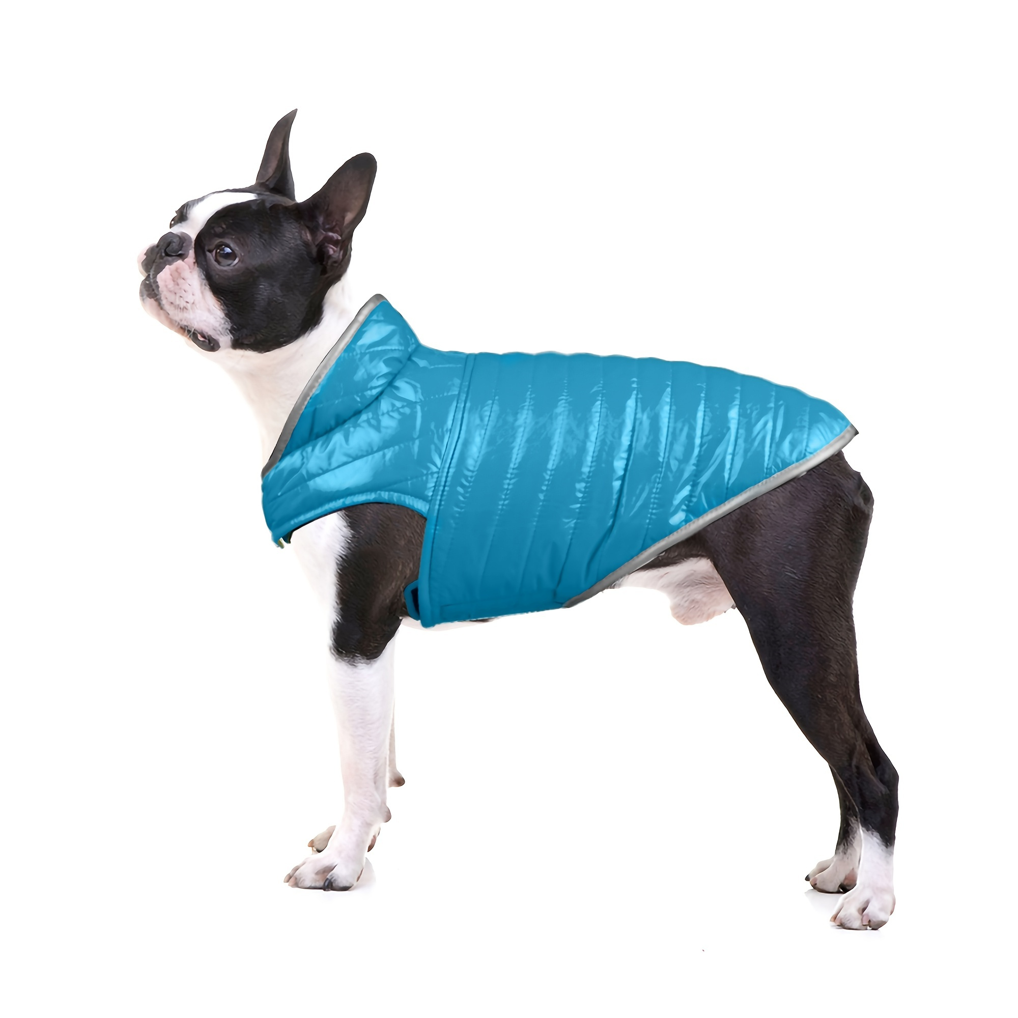 Reversible Pet Jacket Warm Dog Coat With Reflective Strap Winter Pet ...