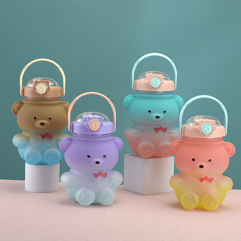 Kawaii Water Bottle Teddy Bear Water Bottles with Straw Kawaii Bear Straw  Bottle with Adjustable Str…See more Kawaii Water Bottle Teddy Bear Water