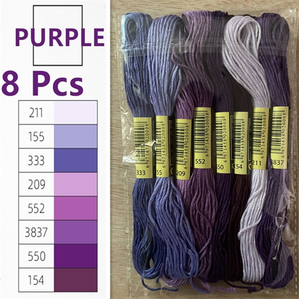PURPLE Embroidery Floss Set DMC Embroidery Thread Collection Floss Kit for  DIY Hand Embroidery Cross Stitch Friendship Bracelets Appliqué 