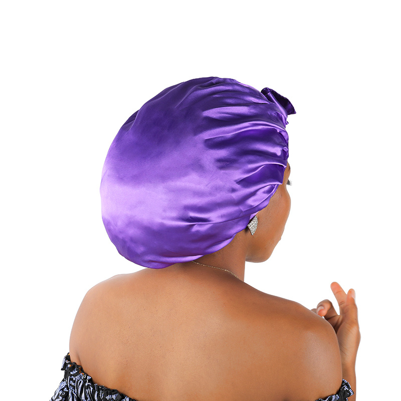 Bonnet Satin Cheveux Nuit Satin Night Hair Cap Women's Solid Sleeping Hat  Sleep Care For Women