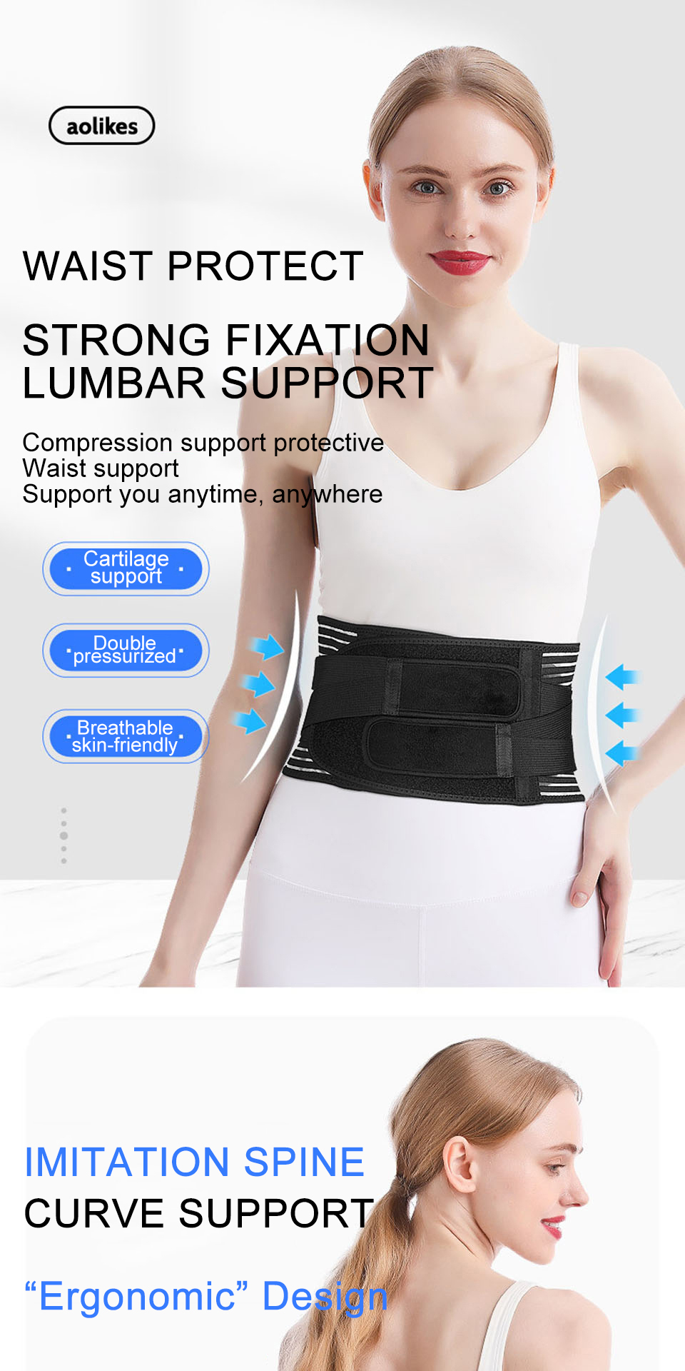 Lumbar Support Belt Back Waist Adjustable Orthopedic Corset - Temu