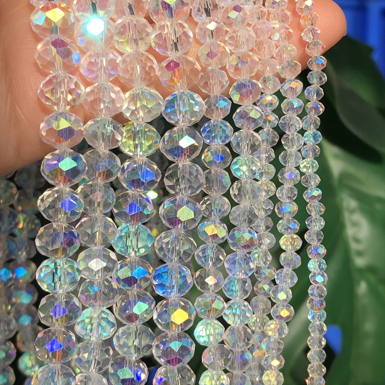 Gemstone Faceted Ab Blue Austria Crystal Bead Glass Loose - Temu