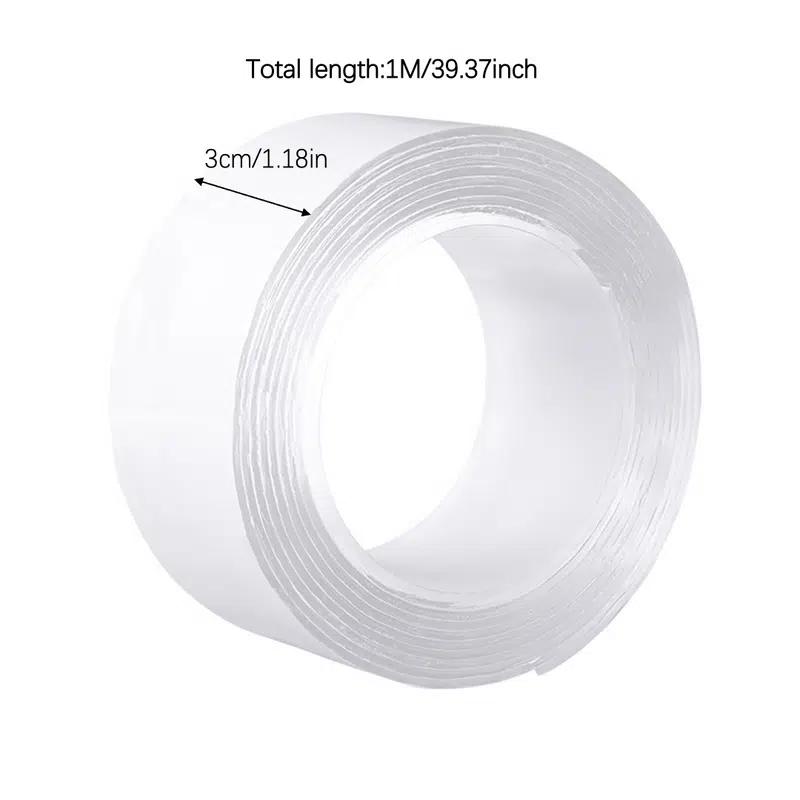 1pc Double Sided Mounting Tape Carpet Tape Adhesive Strips Picture Hanging  Strips 1.18 x 118 inch Nano Adhesive Tape Two Sided Tape, Transparent  Double Stick Tape Poster Tape