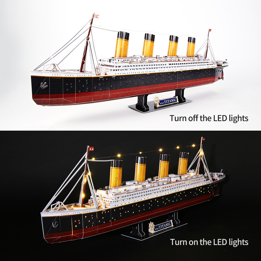 3d Puzzles Adults Led Titanic Ship Model Cruise Jigsaw Toys - Temu