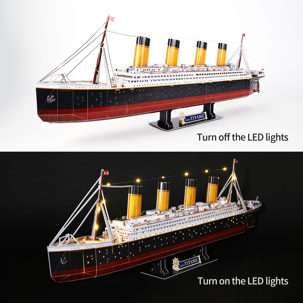 Titanic 3D LED Puzzle - 88 CM Model Boat Toy for Adults and Teens, 26 –  ChicDream