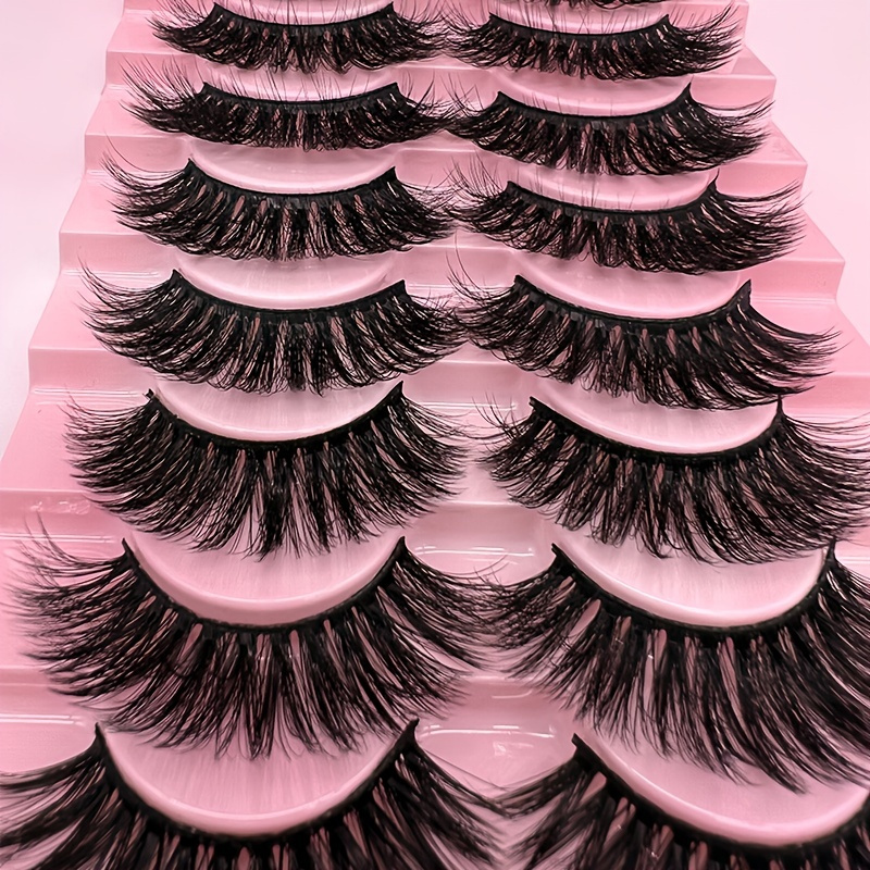 

10 Pairs 3d Fluffy Faux Mink Lashes - Thick Curling False Eyelashes For A Natural And Dramatic Look